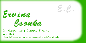 ervina csonka business card
